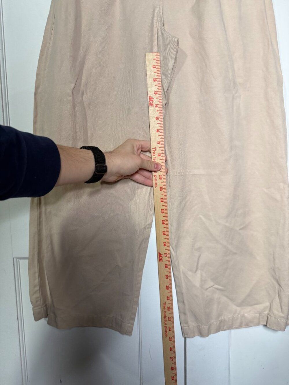 Madewell The Harlow Wide-Leg Pant Linen Blend in Khaki Size 2P Breathable - Picture 7 of 11